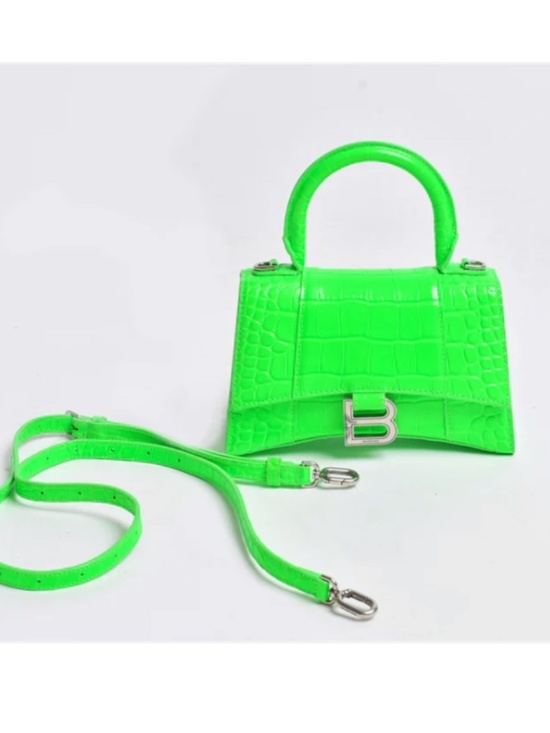Oyher Balnsiaga Handbags - Neon green Genioice leather bag
